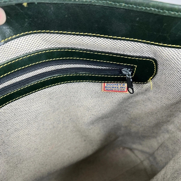 Dooney & Bourke Cabrio Leather Green Perforated Purse Top Handle Bag Classic - Picture 12 of 12
